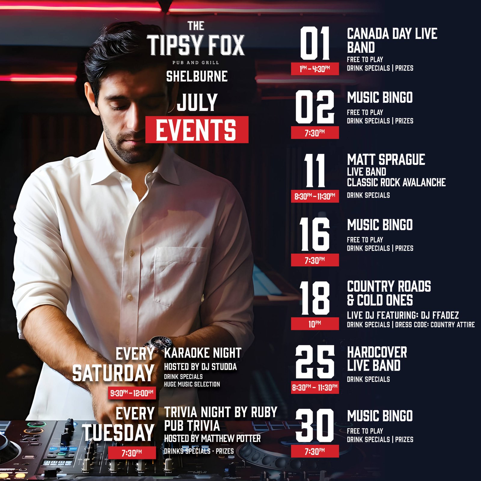 July Events Shelburne 2025 social media