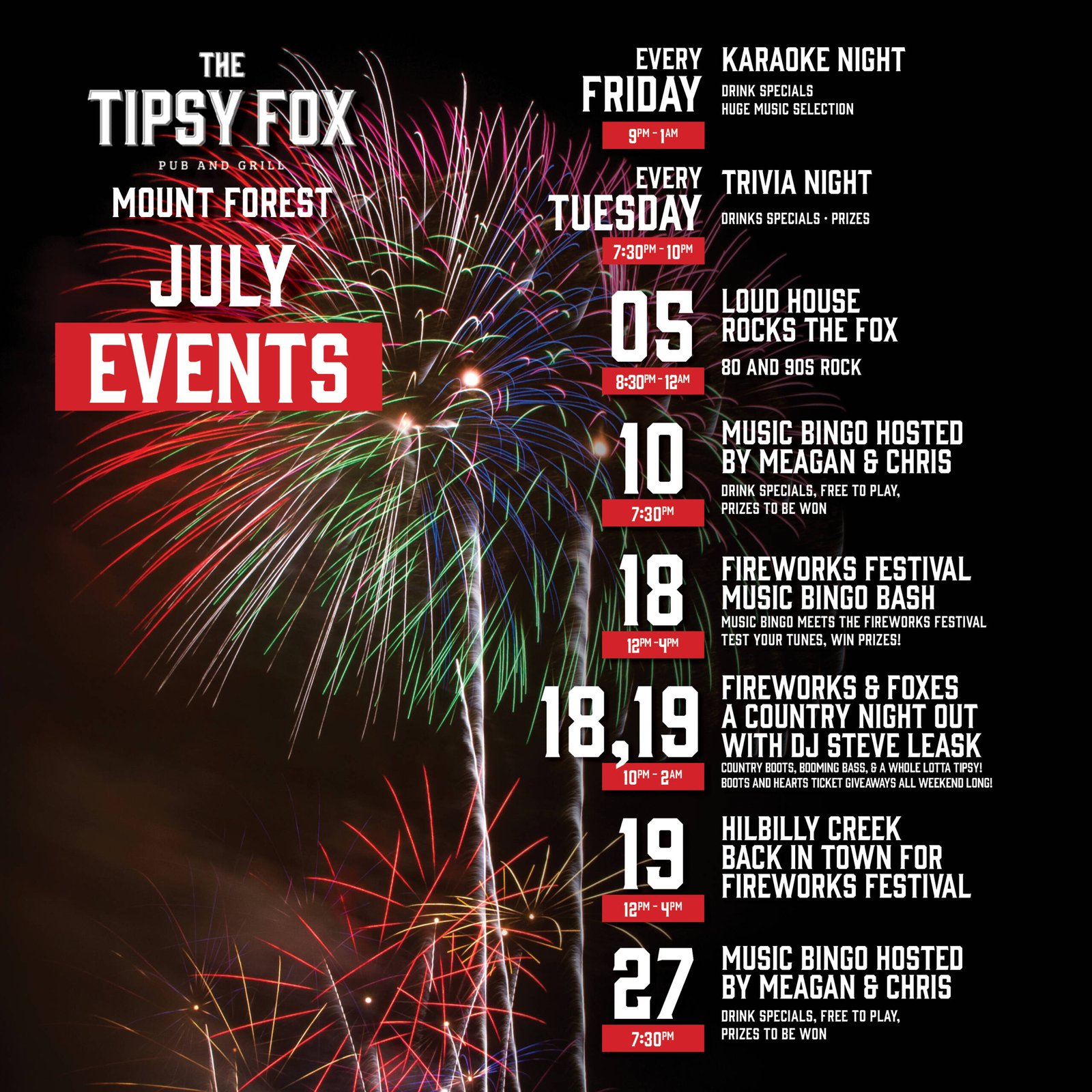July Events mount forest 2025 social media